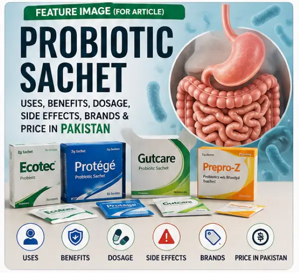 Probiotic sachet uses, benefits, dosage, side effects and price in Pakistan